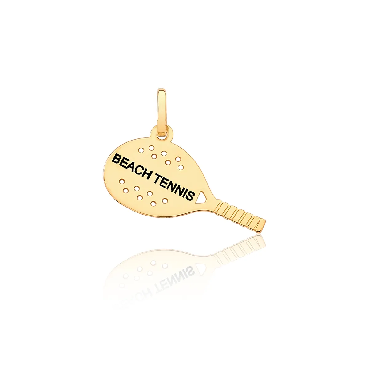 Pingente de Ouro 18k Raquete Beach Tênnis