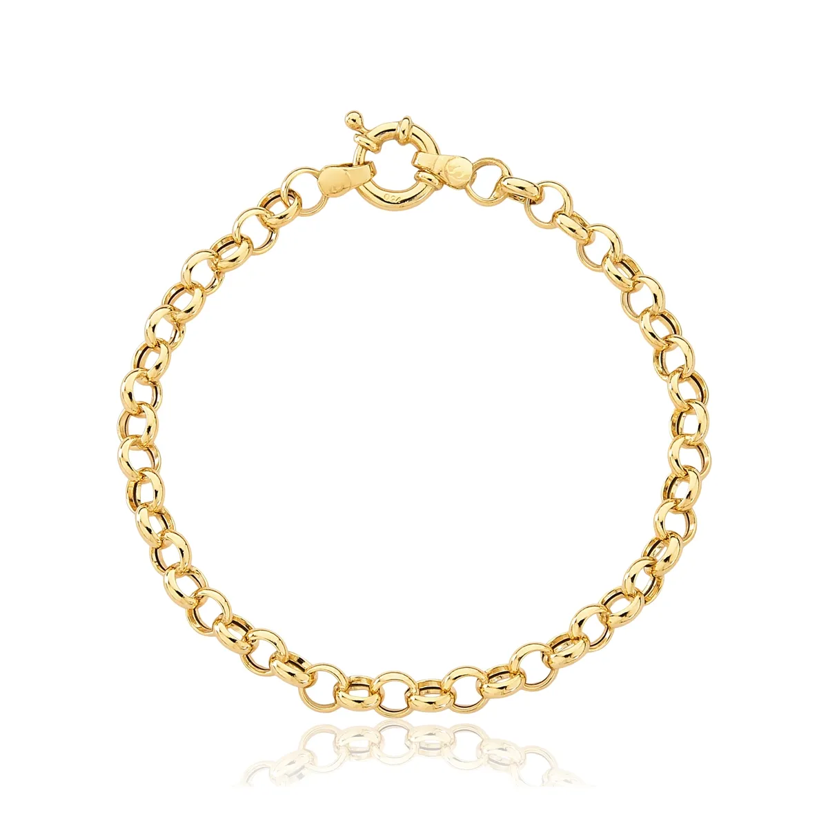 Pulseira de Ouro 18k Elo Português-17CM