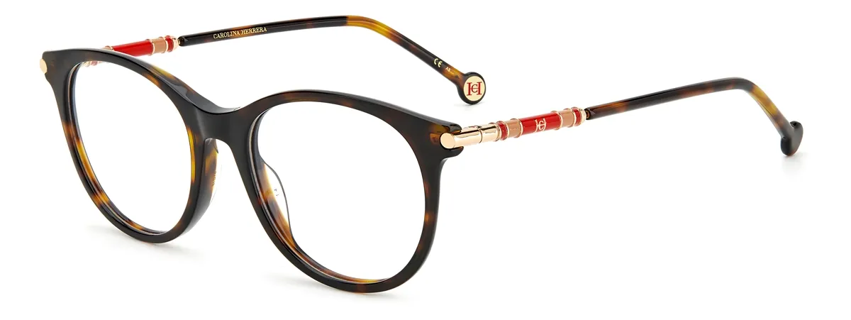 Óculos de Grau Carolina Herrera CH 0026 086 5118 R Acetato Marrom Mesclado