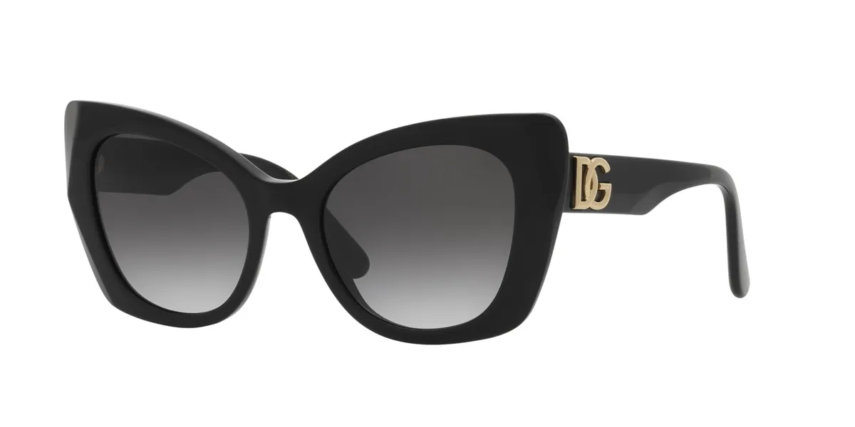 Óculos de Sol Dolce & Gabbana 0DG4405 501/8G53 Acetato Preto com lentes na cor Cinza Degradê