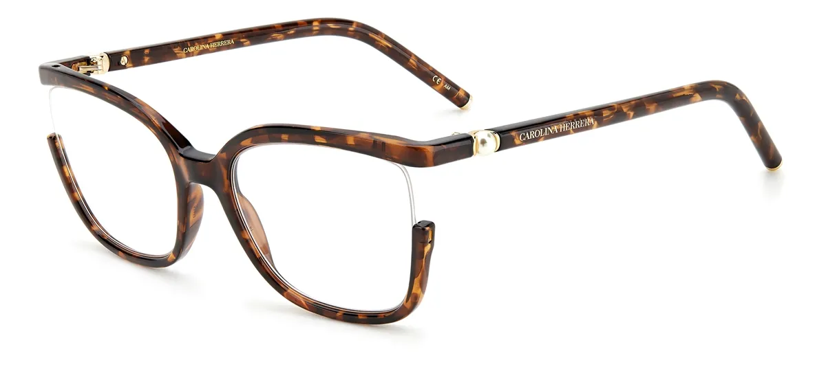 Óculos de Grau Carolina Herrera CH 0004 086 5319 R Acetato Marrom Mesclado