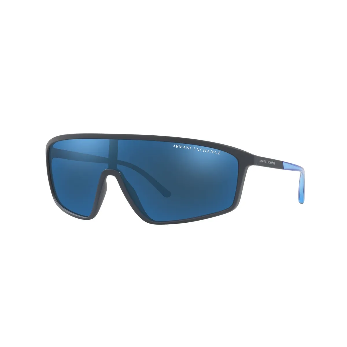 Óculos de Sol Armani Exchange 0AX4119S 81815537 Acetato Preto e Azul com lentes na cor Azul Espelhado