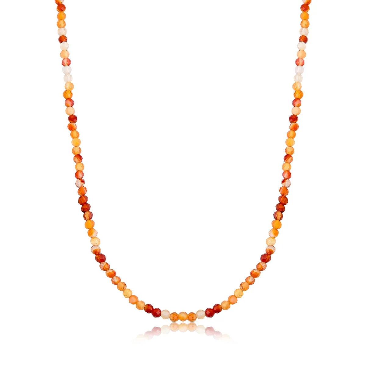 Colar ouro amarelo 18k mix de gemas Cornalinas 60cm