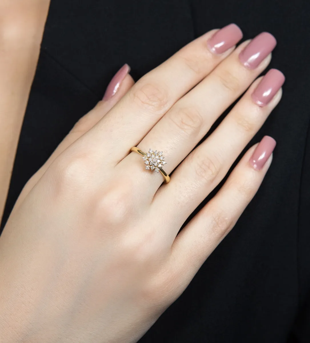 Anel de Ouro 18k chuveiro de 17,1pts de diamantes