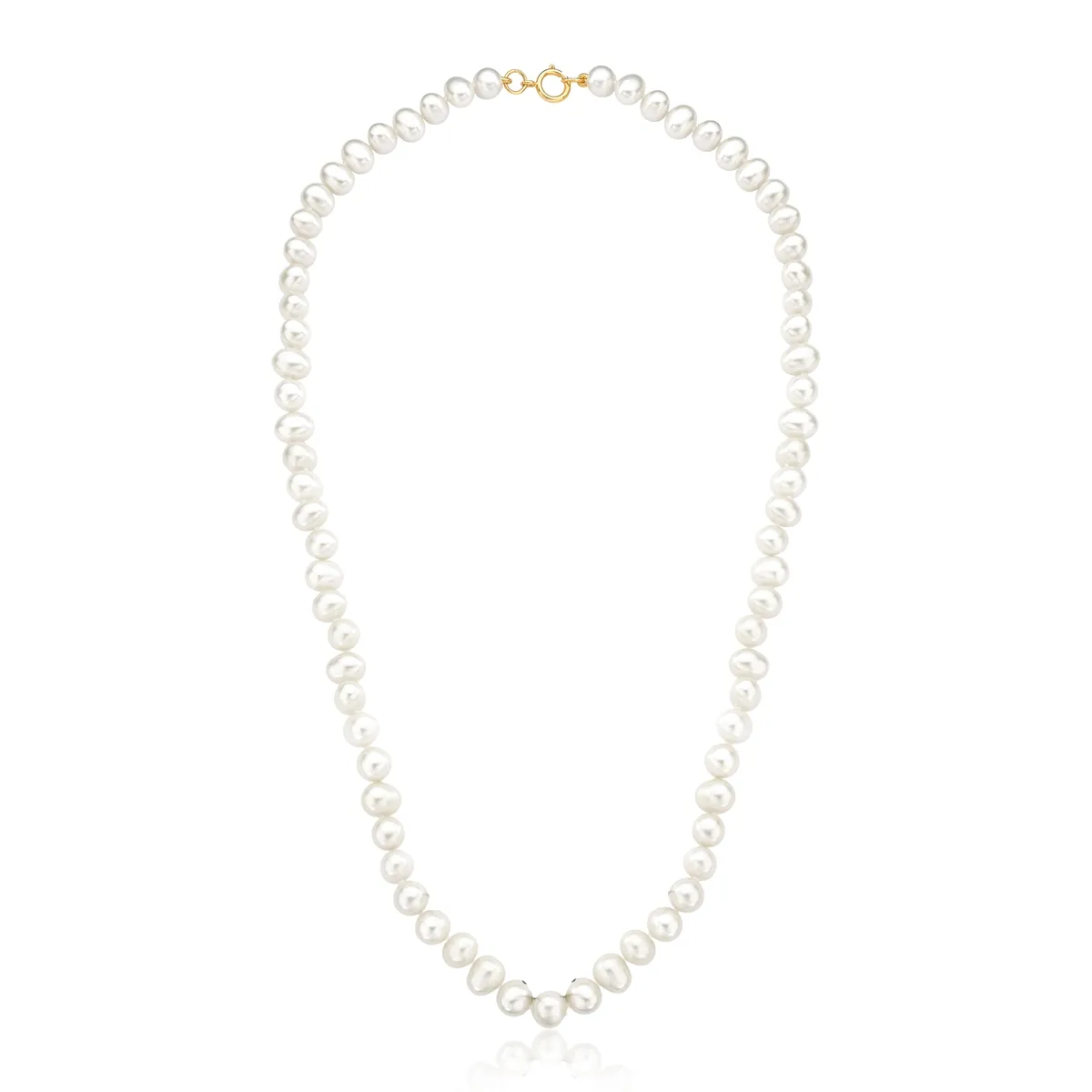 Colar de Ouro 18k gargantilha de pérolas batata-50cm