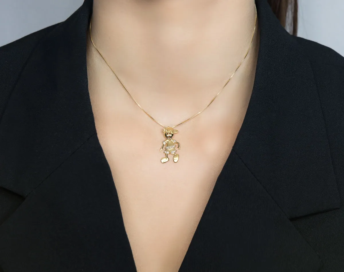 Pingente de Ouro 18k menino com 5,5pts de diamantes