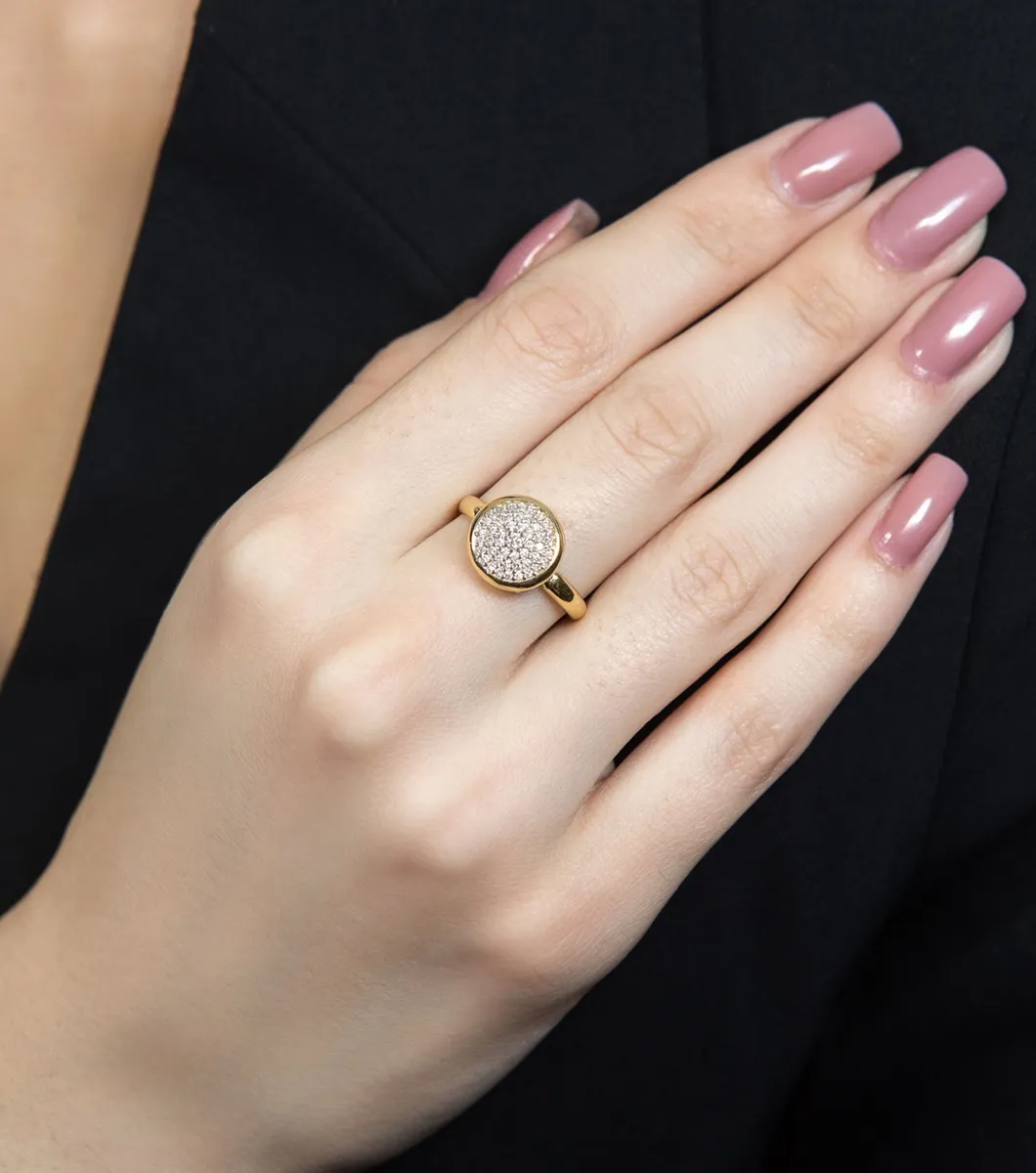 Anel de Ouro 18k pavê de 26,5pts de diamantes