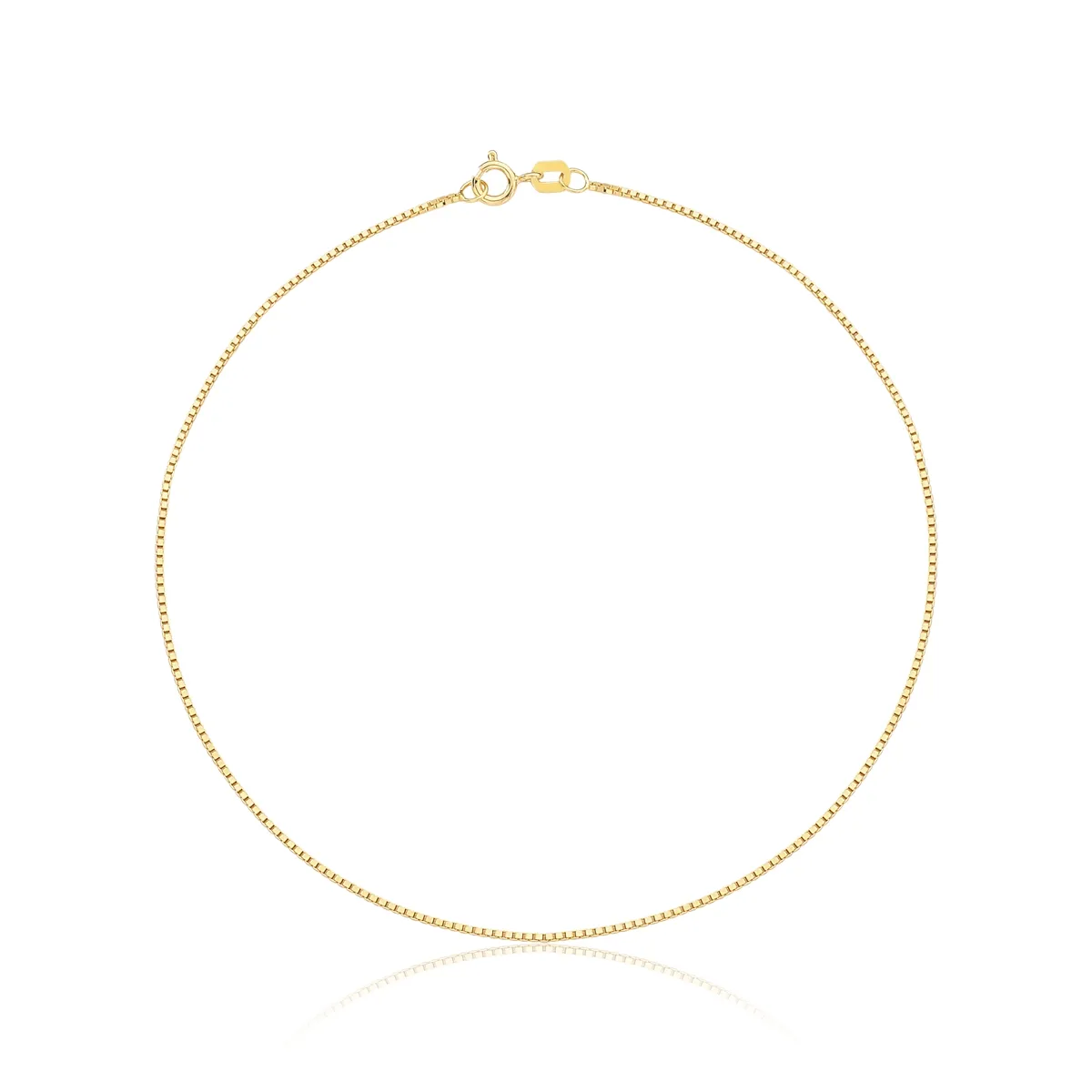 Tornozeleira malha Veneziana ouro 18k fecho mola 24CM