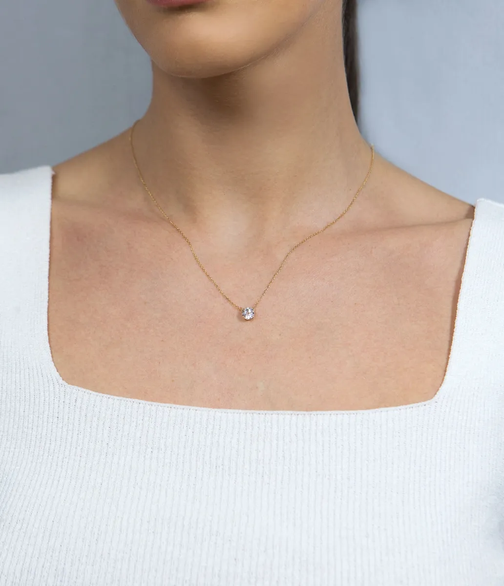 Colar de Ouro 18k gargantilha com pingente de Topázio Rosa-45cm