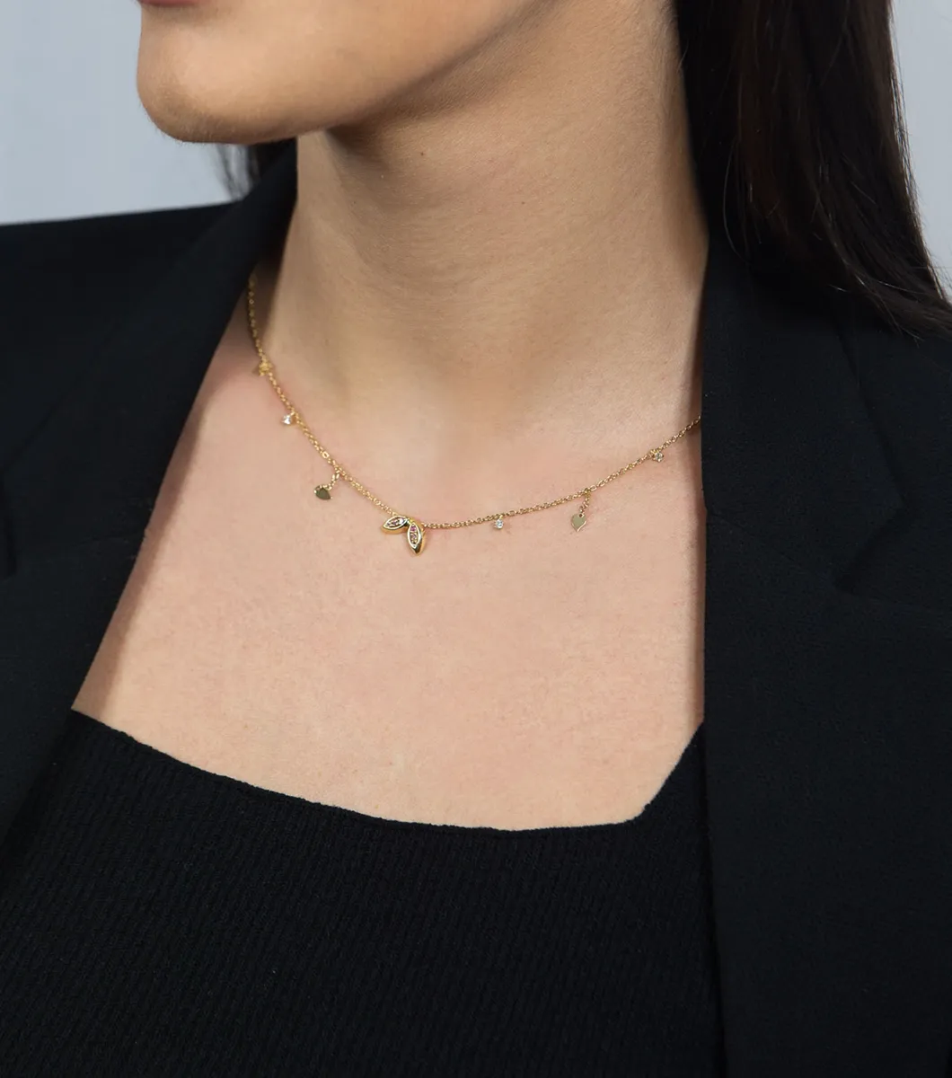 Colar de Ouro 18k gargantilha com pingentes de Rubi, Diamantes e Rodolita