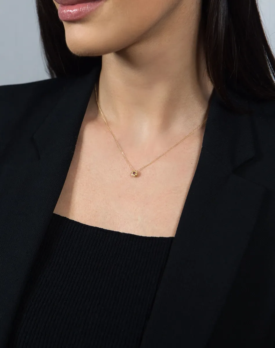 Colar de Ouro 18k gargantilha com flor de Rubi e Diamantes