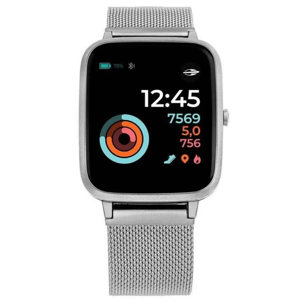Smartwatch Mormaii Life Mesh Unissex Full Display Aço Prata MOLIFEAL/7K