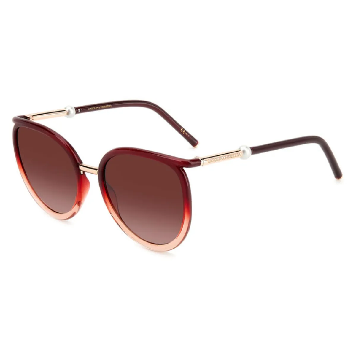 Óculos de Sol Carolina Herrera HER 0077/S C19 593X S Acetato Nude e Vinho