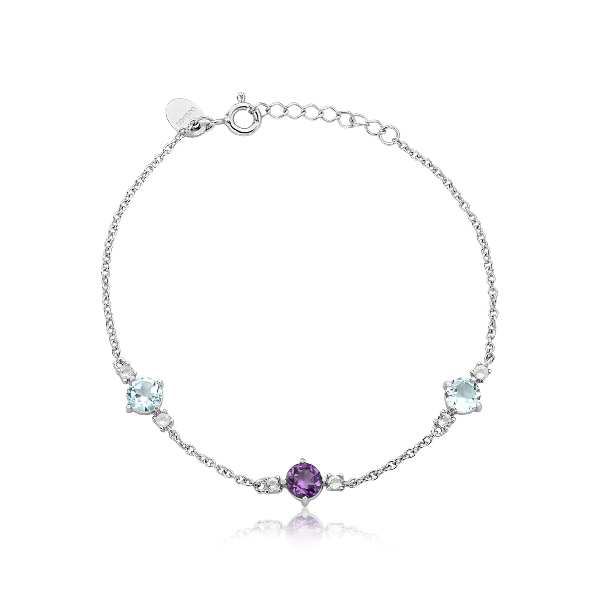 Pulseira prata 925 elos e gemas brasileiras For me Epoque