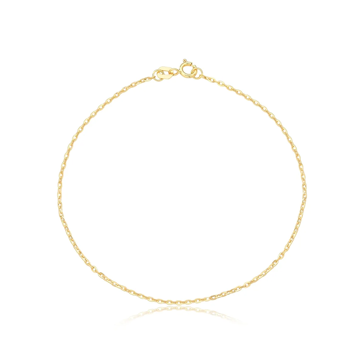 Pulseira ouro 18k elo cadeado polida 18cm