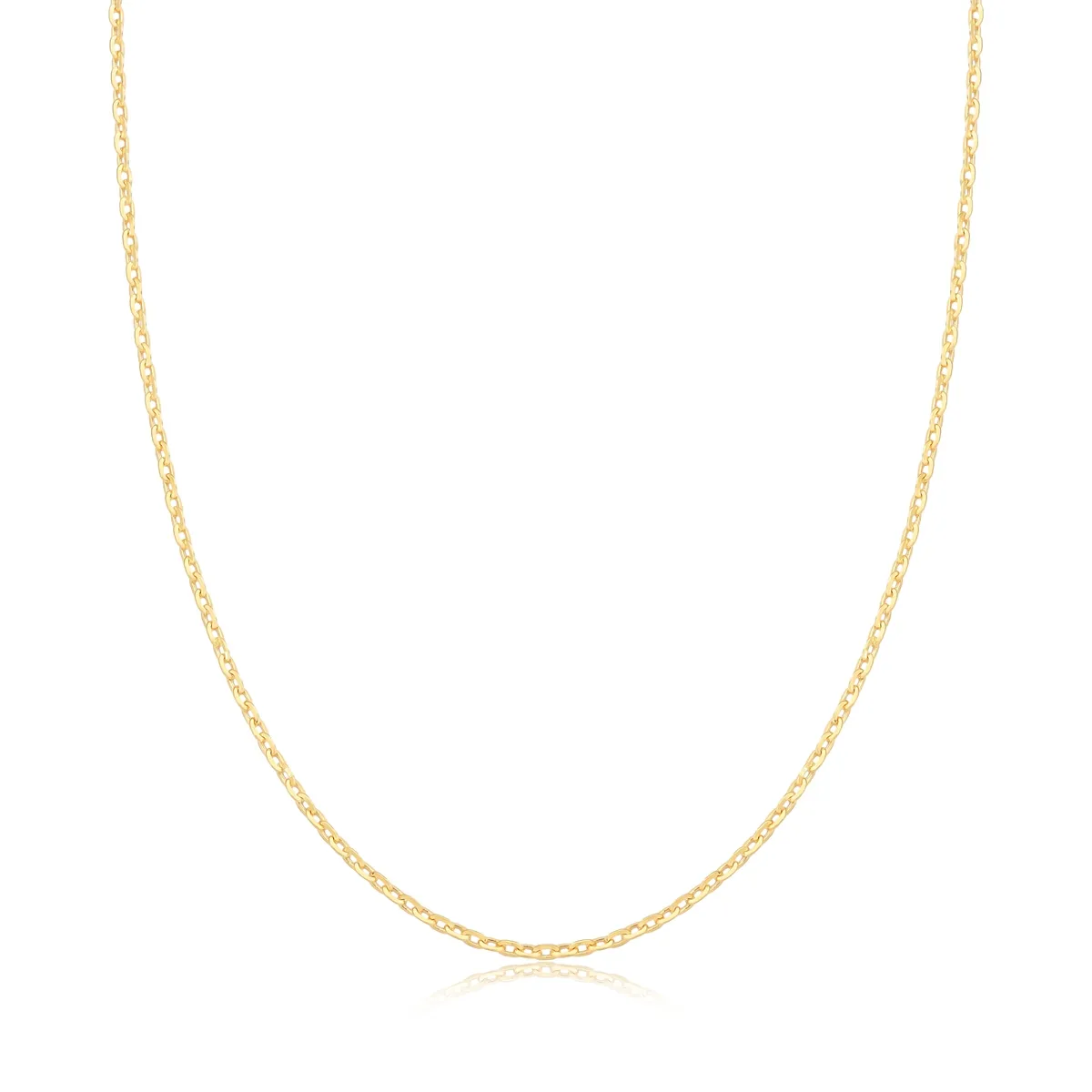 Corrente ouro 18k elo cadeado curta 45cm