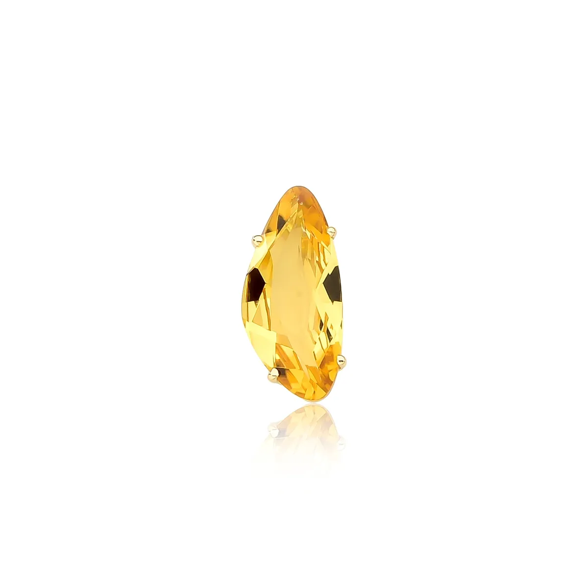 Pingente gema triangular irregular ouro 18k de Citrino