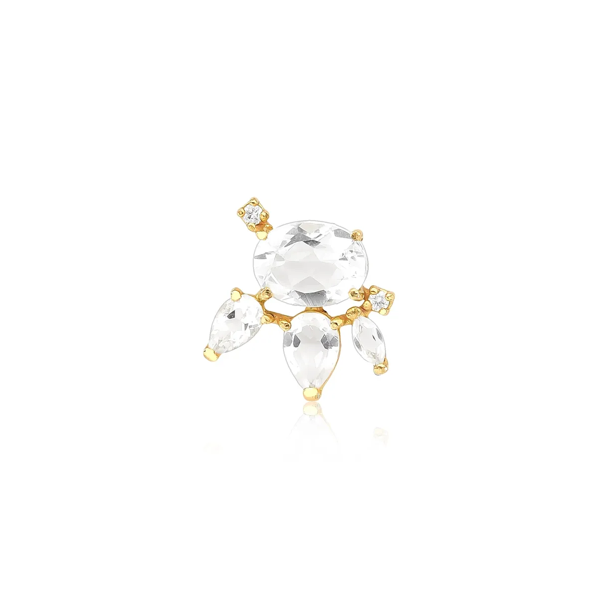 Pingente Artsys gemas de Cristal ouro 18k com Diamante