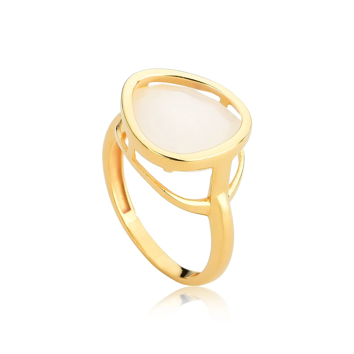 Anel For me Bronx anel prata 925 dourada com gema briolet de Dolomita