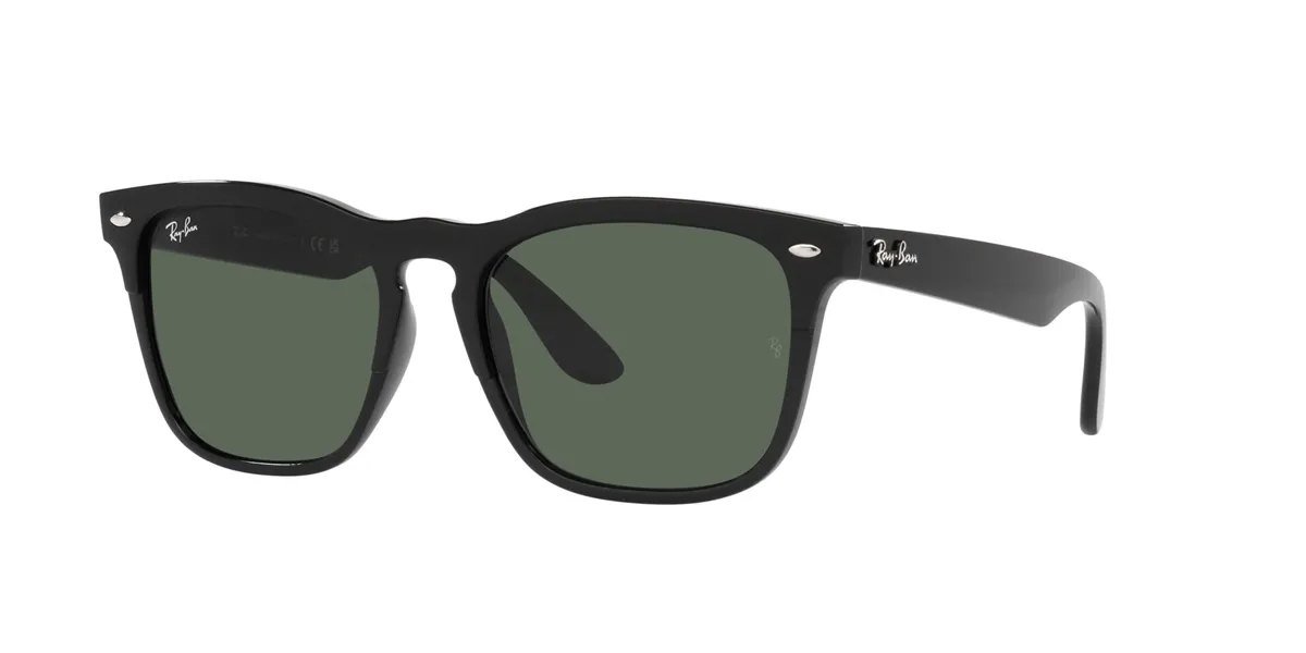 Óculos de Sol Ray-Ban Steve 0RB4487 66297154 Acetato Preto com lentes na cor Verde