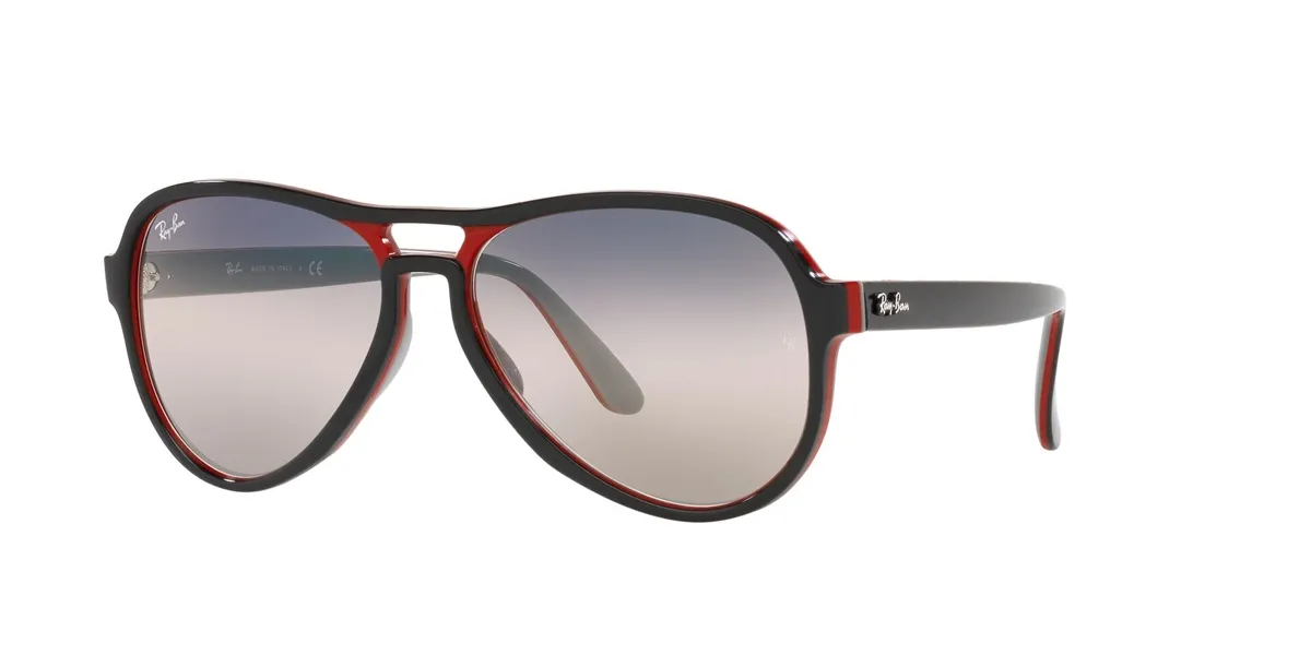 Óculos de Sol Ray-Ban Vagabound 0RB4355 6549GE58 Acetato Preto com lentes na cor Rosa Degradê