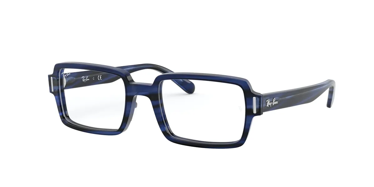 Óculos de Grau Ray-Ban Benji 0RX5473 8053 52 Acetato Polido Azul Mesclado