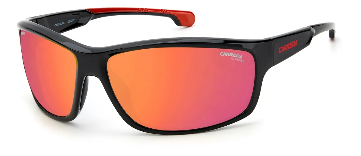 Óculos de Sol Carrera Ducati CARDUC 002/S OIT 68UZ S Acetato Preto e Vermelho com lentes na cor Vermelho Espelhado