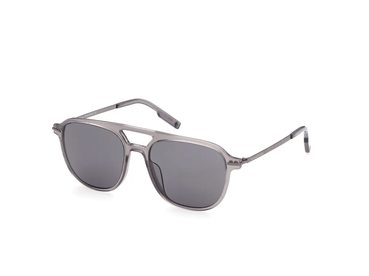 Óculos de Sol Ermenegildo Zegna EZ0191_5520A Acetato Cinza com lentes na cor Fumê