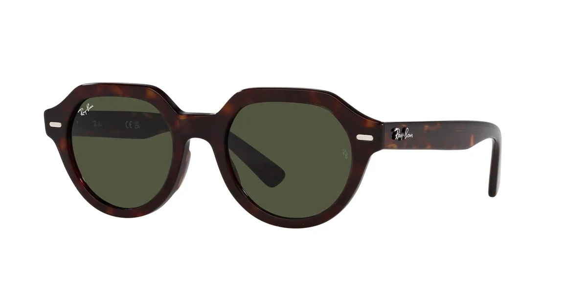 Óculos de Sol Ray-Ban Gina 0RB4399 902/3153 Propionato Marrom Mesclado com lentes na cor Verde