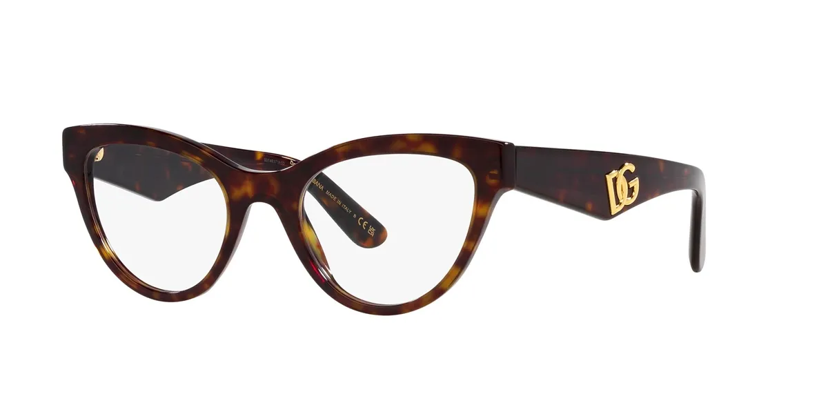 Óculos de Grau Dolce & Gabbana 0DG3372 502 52 Acetato Marrom Mesclado