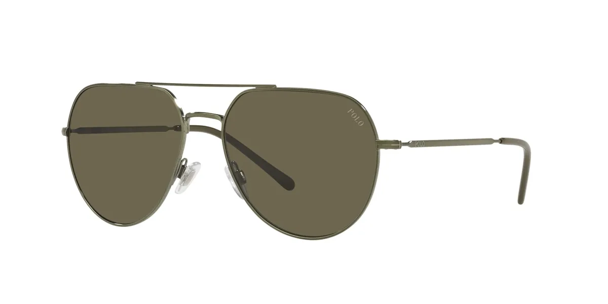Óculos de Sol Polo Ralph Lauren 0PH3139 9429/357 Metal Prata com lentes na cor Verde