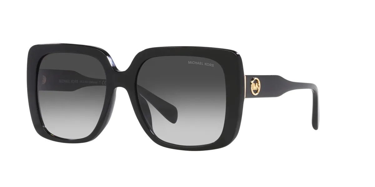 Óculos de Sol Michael Kors 0MK2183U 30058G55 Acetato Preto com lentes na cor Fumê Degradê