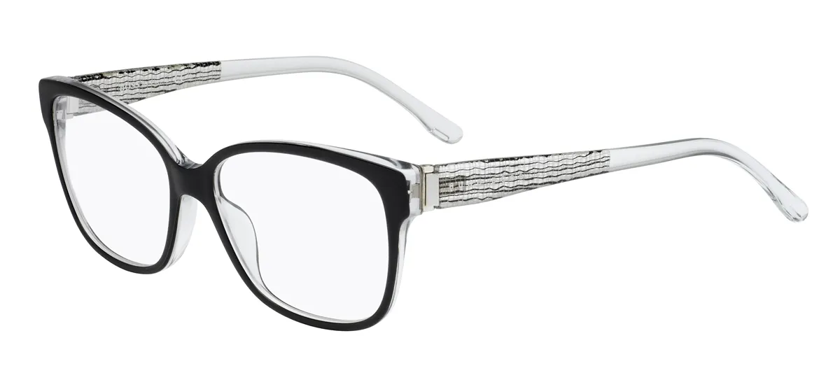 Óculos de Grau Hugo BOSS 0852 GAD 5315 R Acetato Preto e Transparente