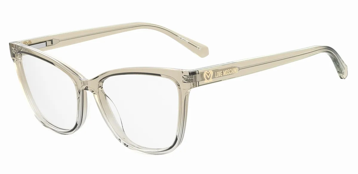 Óculos de Grau Love Moschino MOL615 10A 5415 R Acetato Bege Transparente