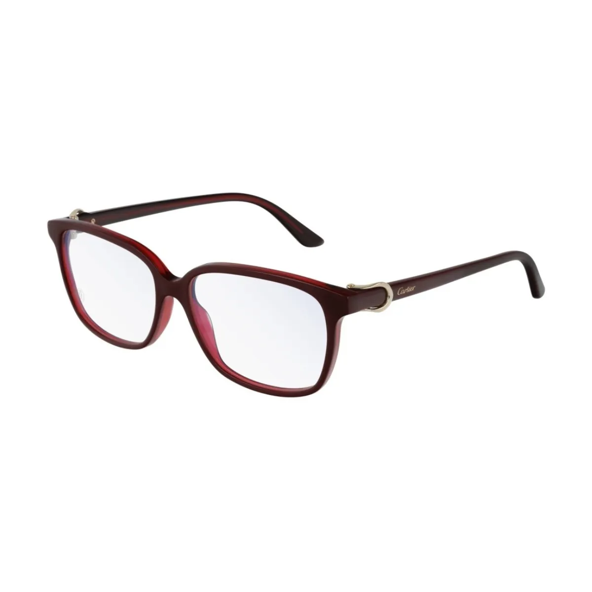 Óculos de Grau Cartier CT0187O 007 55 Acetato Bordô