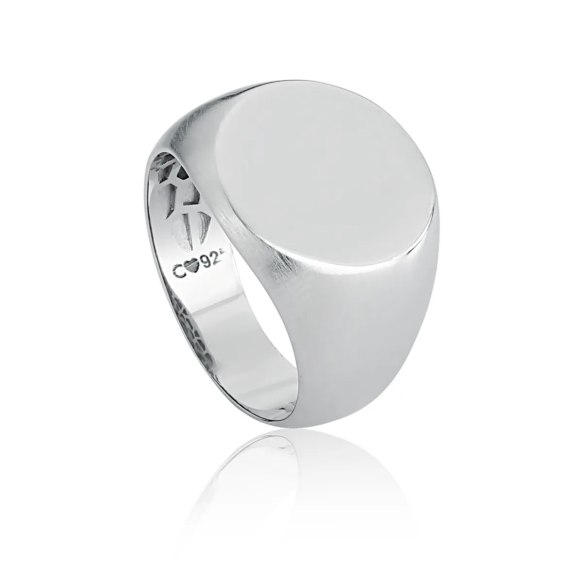 Anel prata 925 redondo liso fosco e polido Coliseu + Steyer