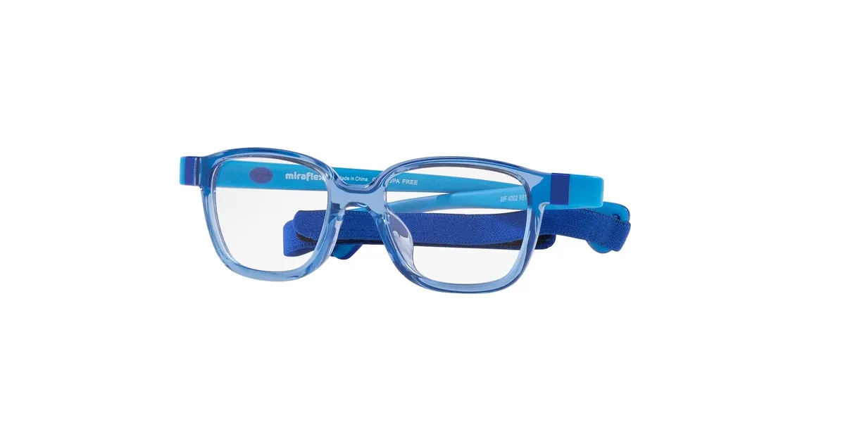 Óculos de Grau Infantil Miraflex 0MF4002 K610 48 Acetato Azul Transparente