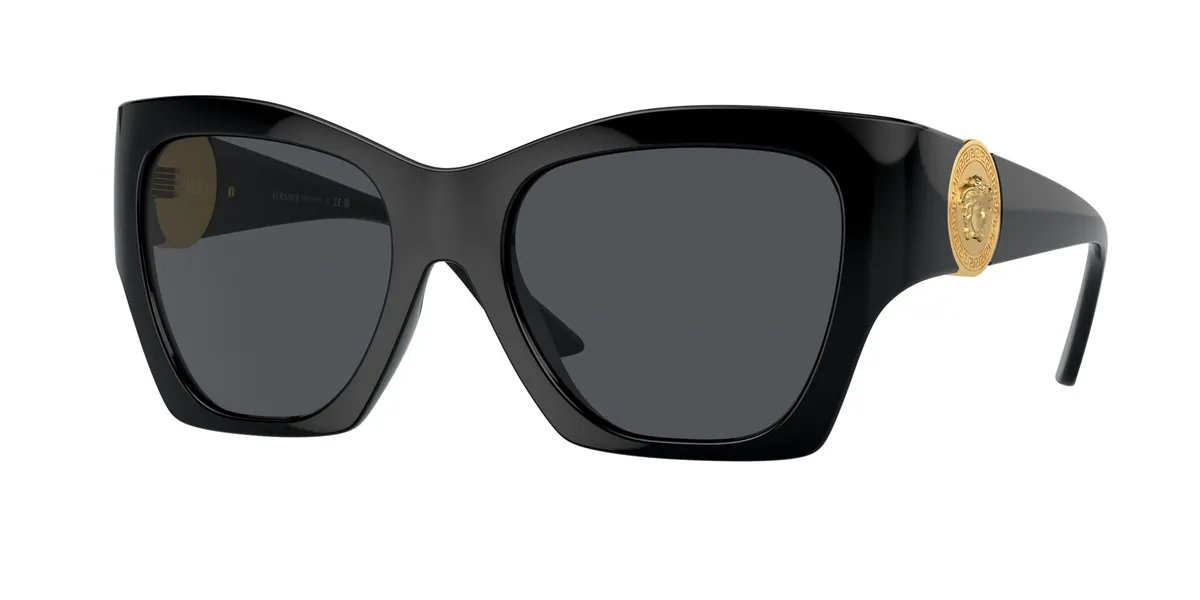 Óculos de Sol Versace 0VE4452 GB1/8755 Acetato Preto com lentes na cor Cinza