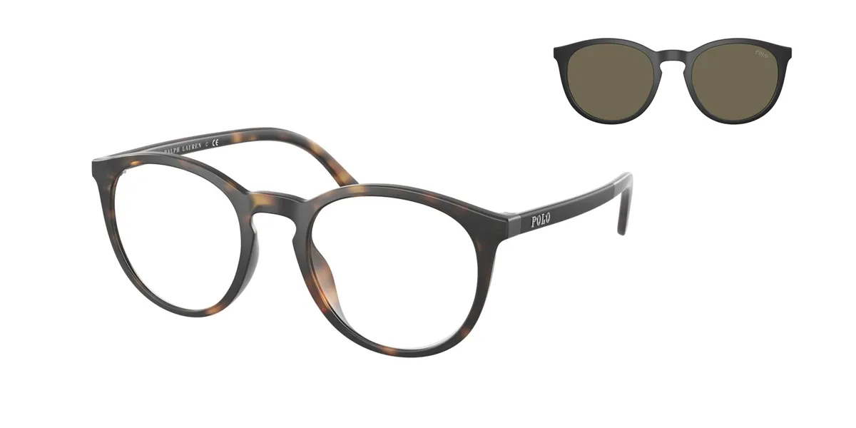 Óculos de Grau Polo Ralph Lauren com Clip-On 0PH4183U 5057/350 Acetato Marrom Mesclado com lentes na cor Marrom Claro