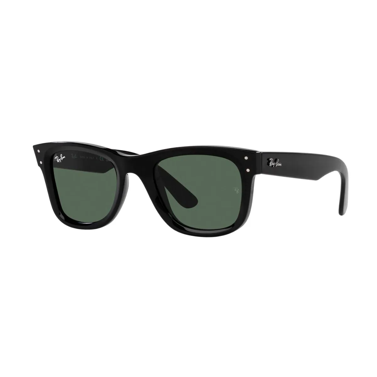 Óculos de Sol Ray-Ban Wayfarer Reverse 0RBR0502S 6677VR53 Acetato Preto com lentes na cor Verde