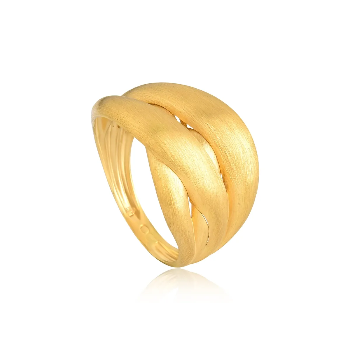 Anel ondas ouro amarelo 18k fosco Coleção Marée