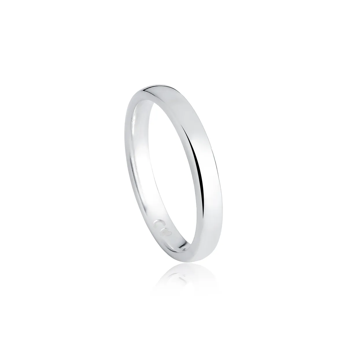 Aliança prata 925 abaulada polida 3MM