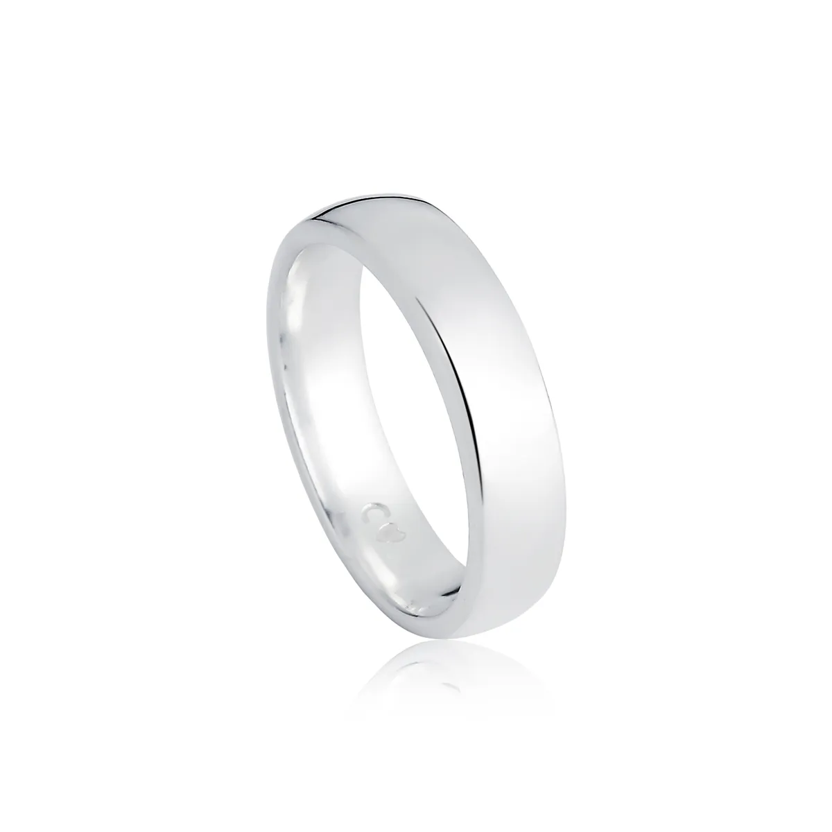 Aliança prata 925 abaulado polida 5MM