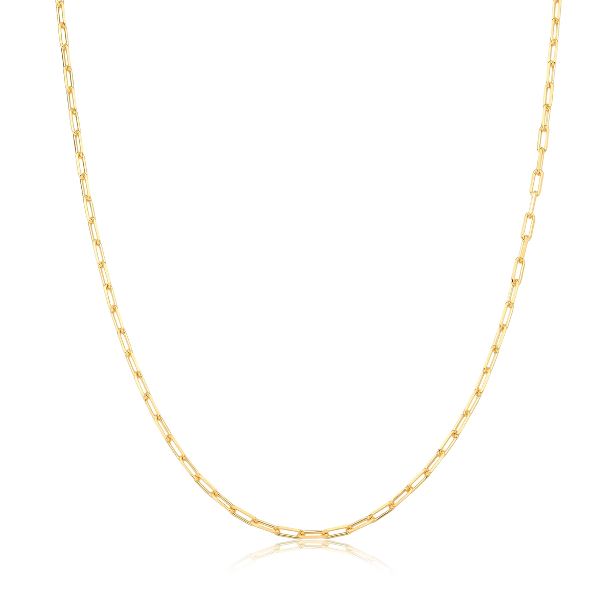 Corrente For me elo Cadeado alongado prata 925 dourada 60cm