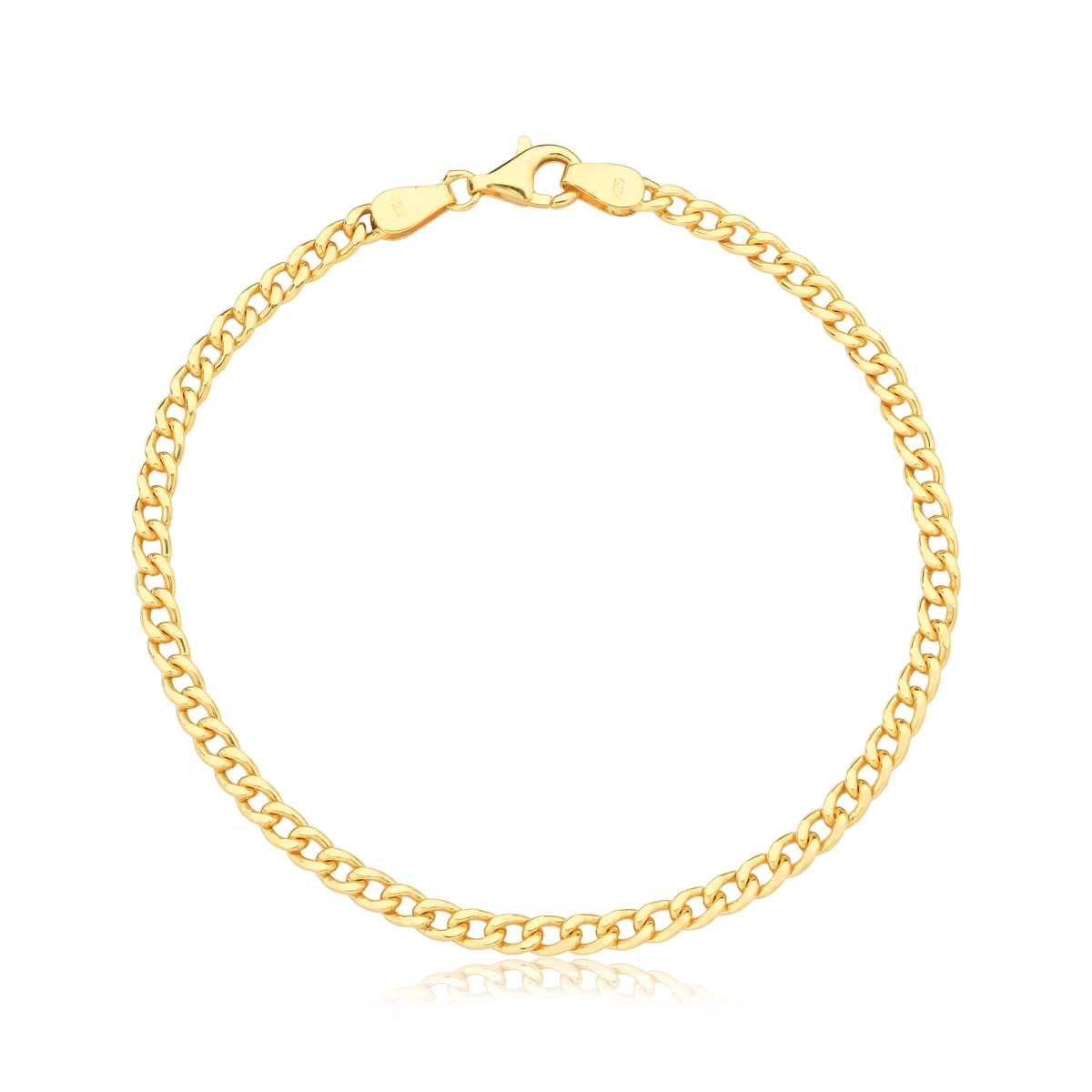 Pulseira For me elo Groumet prata 925 dourada 22cm