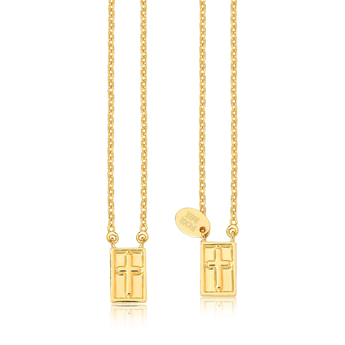 Escapulário For Me Religion prata 925 dourada medalhas N. S. Graças e S. C. Jesus