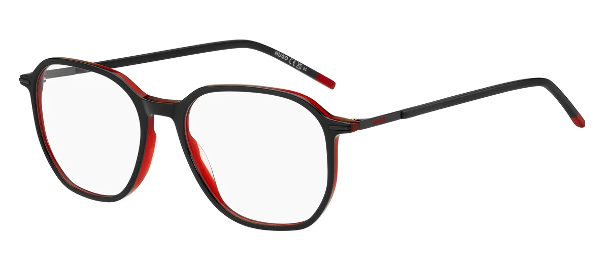 Óculos de Grau Hugo Boss HG 1272 OIT 5217 Acetato Preto e Vermelho