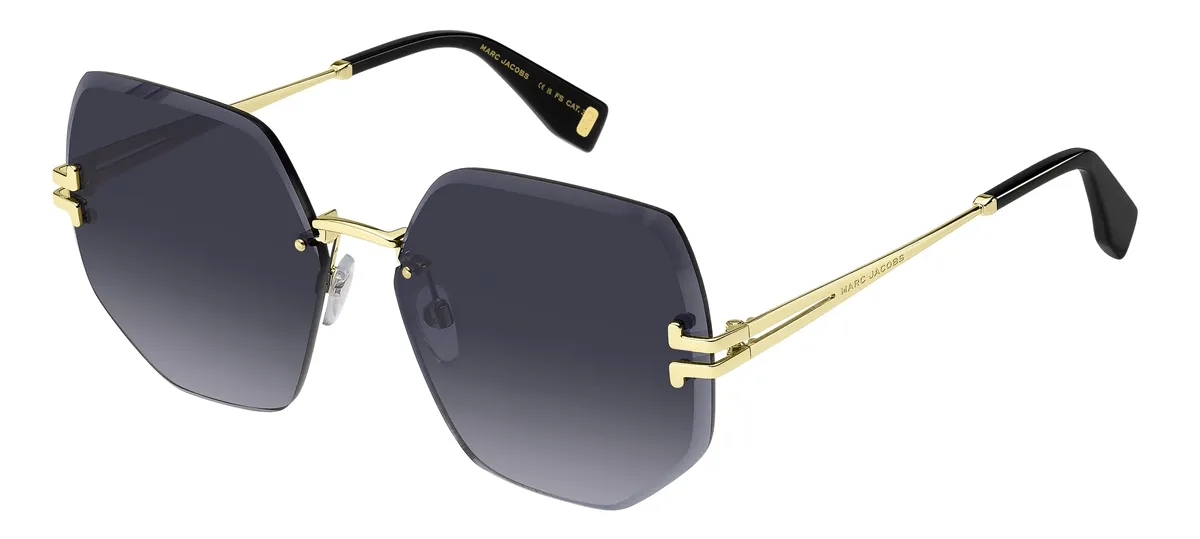 Óculos de Sol Marc Jacobs MJ 1090/S RHL 629O Metal Dourado com lentes na cor Fumê Degradê