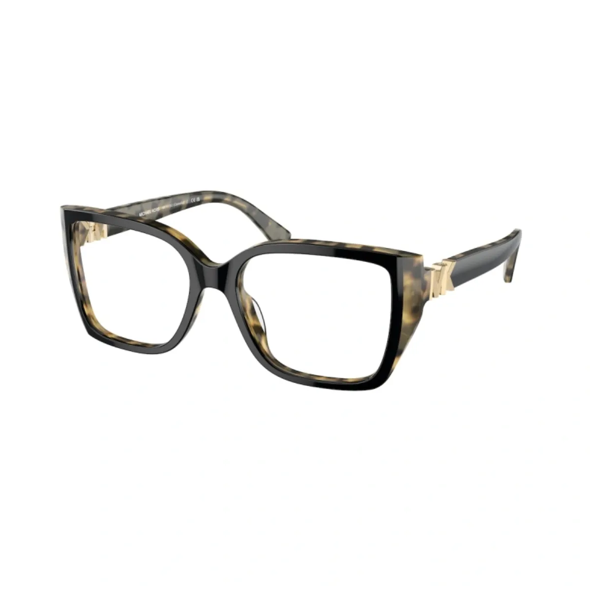 Óculos de Grau Michael Kors 0MK4115U 3950 54 Acetato Preto e Marrom Mesclado