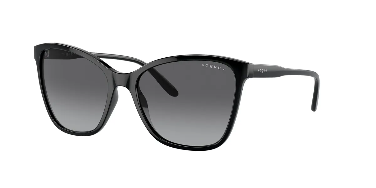 Óculos de Sol Vogue 0VO5520S W44/T356 Acetato Preto com lentes na cor Cinza Degradê Polarizado